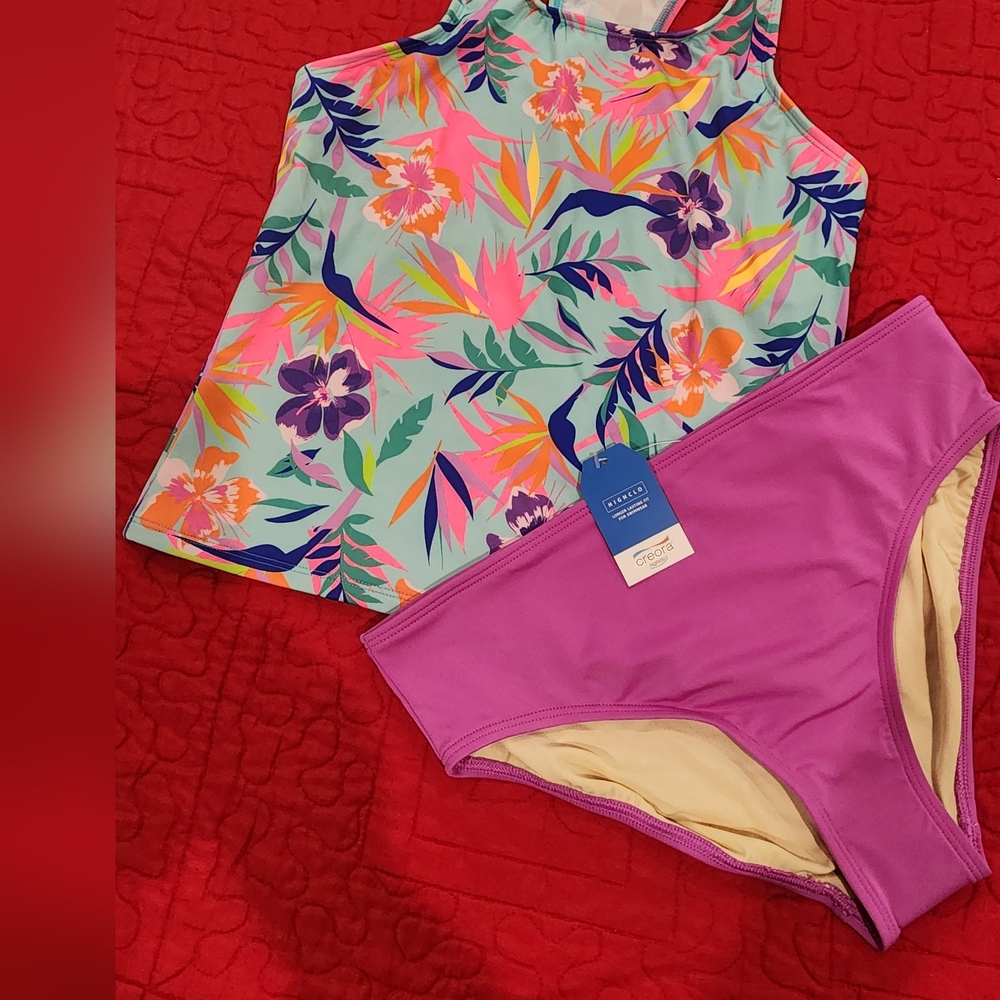 Land's End Girls Swim Separates. Tankini Swim Top, 14 & Girls  Bottoms 14/16 - Picture 2 of 9
